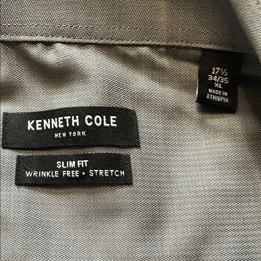 Kenneth Cole Gray Dress Shirt Classic Fit - Picture 2 of 3